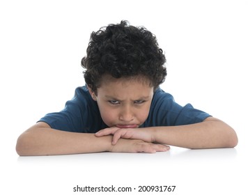 Young Sad Boy Upset Isolated On White Background