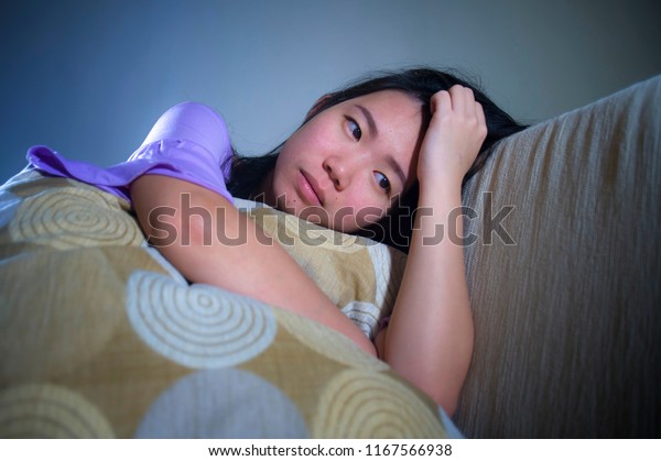 Young Sad Depressed Asian Japanese Woman Stock Photo Edit Now