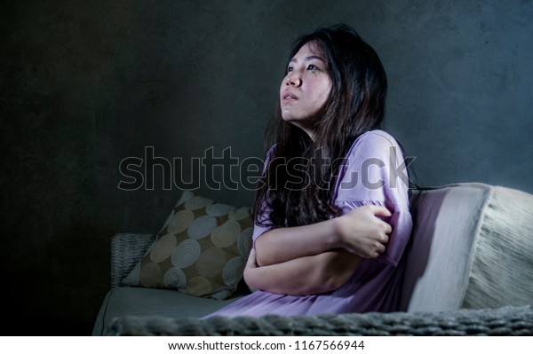 Young Sad Depressed Asian Japanese Woman Stock Photo Edit Now