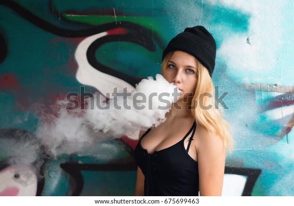 Hot Blonde Is Smoking