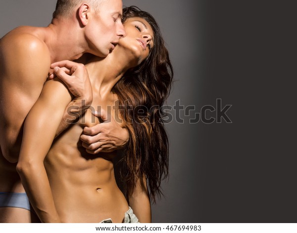Sexy Chest Kisses - Young Sexy Couple Muscular Man Embracing Stock Photo (Edit Now ...