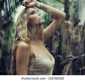 Young Sexy Woman In Jungle