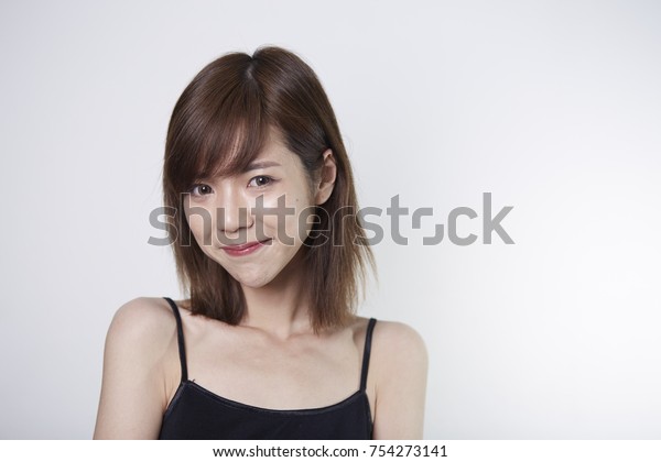 Young Short Hair Asian Girl On Royalty Free Stock Image