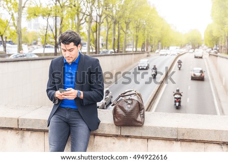 Similar – Image, Stock Photo Paris bridge Lifestyle