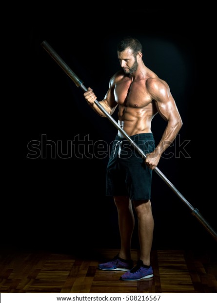 Young Slim Fit Athlete Holding Gym Stock Photo 508216567 | Shutterstock