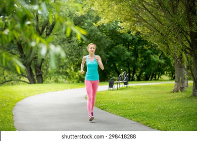 Young Slim Lady Running Park Stock Photo 298418288 | Shutterstock