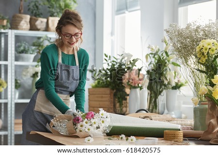 Similar – Image, Stock Photo Daisies in a small white vase on a stone border