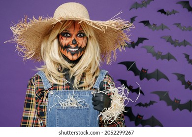 Young Smiling Woman Halloween Makeup Mask Stock Photo (Edit Now) 2052299267