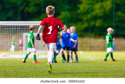 Young Soccer Goalie Goalkeeper. Young Boy Soccer Goalie. Youth Sports Soccer Football Background - Powered by Shutterstock