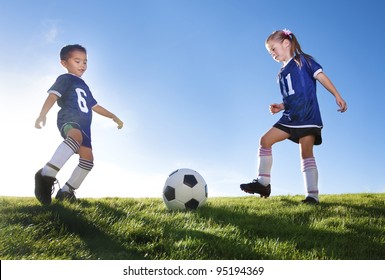 Young Soccer Players On A Team