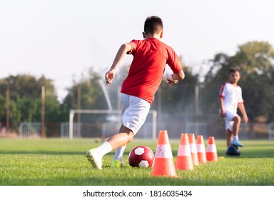 Young Soccer Players At Speed And Agility Practice Session