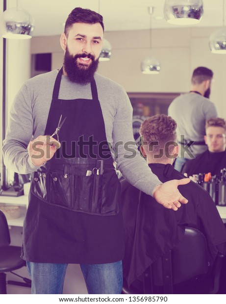 Young Spanish Male Hairdresser Showing His Stock Image Download Now