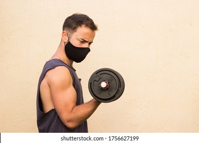 Young Sportsman During Training With Mask 