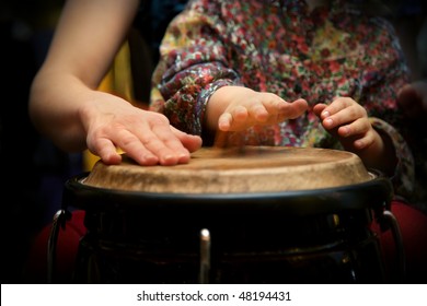 Young Student At Drum Class