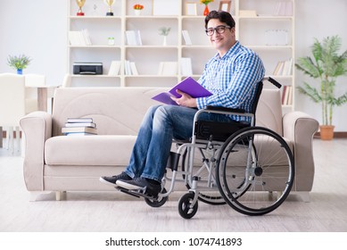 Young student on wheelchair in disability concept - Powered by Shutterstock