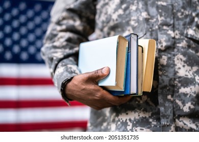 Young Student Soldier In Uniform. Veteran Study - Powered by Shutterstock