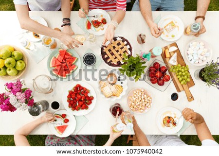Similar – Image, Stock Photo Apple pie in flower shape on wooden table