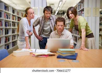Young students in a library
