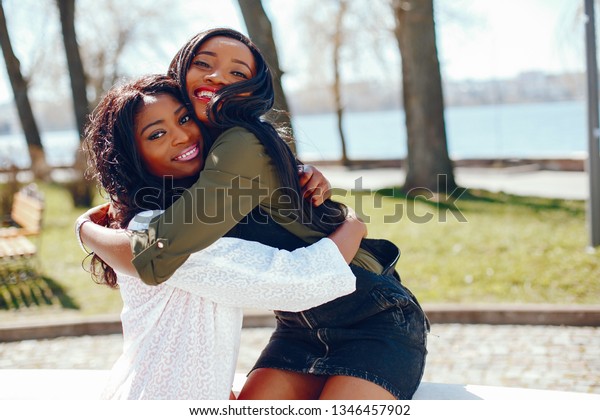 Young Stylish Darkskinned Girl Long Hair Stock Photo 1346457902 ...