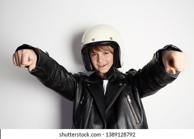 Young Stylish Kid Boy Black Leather Stock Photo 1389128792 | Shutterstock