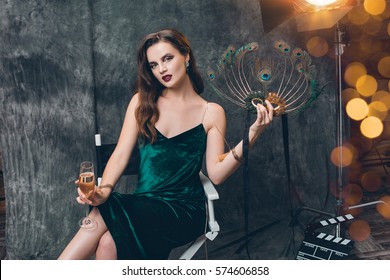 sexy green velvet dress