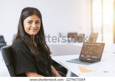 young success india business woman portrait leader confident happy smiling in office
