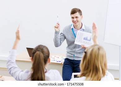 Young Teacher Classroom Standing Front Class Stock Photo (edit Now 