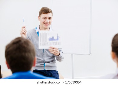 Young Teacher Classroom Standing Front Class Stock Photo 175339364 ...