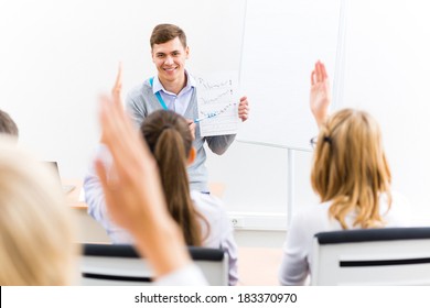 Young Teacher Man Talking Students Classroom Stock Photo (Edit Now ...