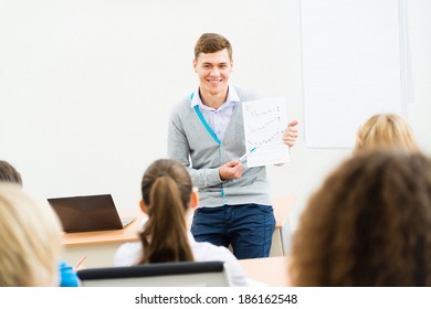 Young Teacher Classroom Standing Front Class Stock Photo (Edit Now ...