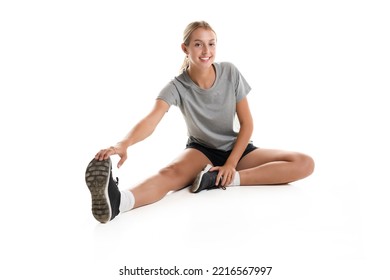 A Young Teen Athlete Girl Over White Background