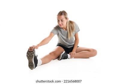 A Young Teen Athlete Girl Over White Background