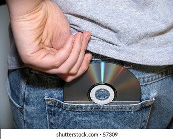 Young Teen Boy Shoplifting A Cd