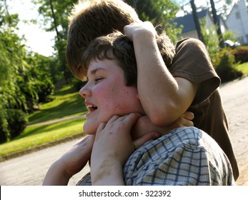 Young Teen Boys Fighting