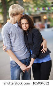 Young Teen Couple On The Street