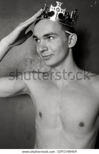 Young Teen Guy Naked Torso Crown Stock Photo Edit Now 1091548469