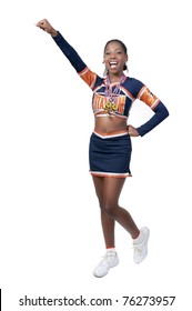 A Young Teenage Black African American Cheerleader