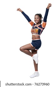 A Young Teenage Black African American Cheerleader