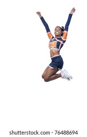 A Young Teenage Black African American Cheerleader