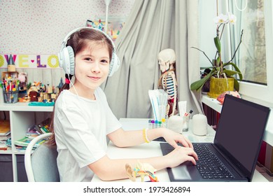 Young Teenage Girl Is Studying Human Anatomy At Home. Unusual Hobby.