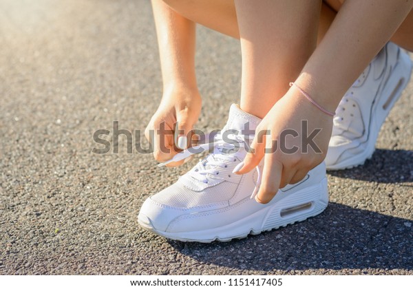 girl white sneakers