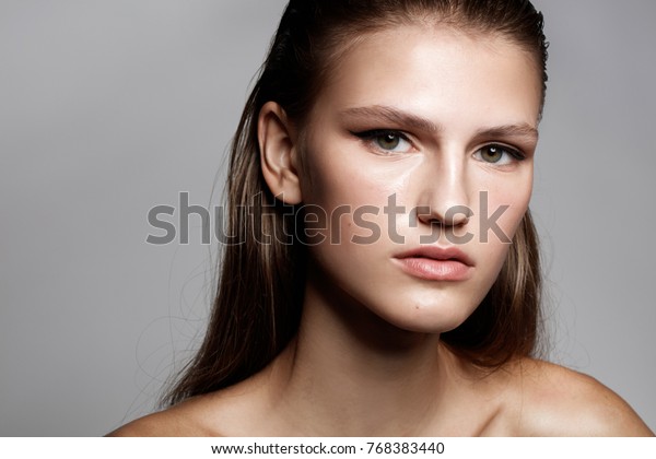 Young Teenager Girl Natural Make Wet Stock Photo Edit Now 768383440