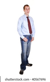 jeans dress shirt and tie