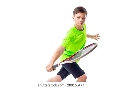 Young tennis player isolated