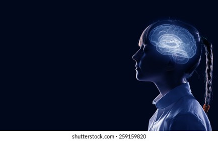 Young thoughtful girl of school age with closed eyes - Shutterstock ID 259159820