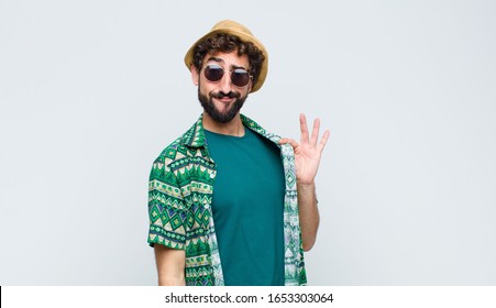 Young Hippie Man Smoking Joint Against Stock Photo (Edit Now) 1675107346