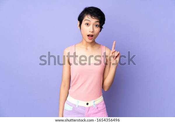 Young Vietnamese Woman Short Hair Over Stock Photo 1654356496 ...