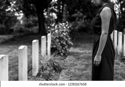 Young Widow At The Grave