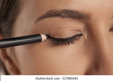 Young Woman Applied Eyeliner
