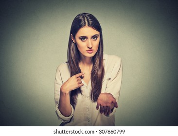 Young Woman Asking For More Money 